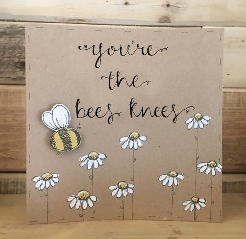 Handmade Bees & Daisies Card - The Bees Knees 9912