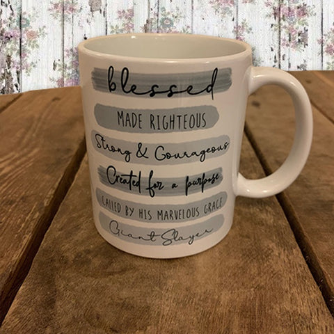 Highlights 10oz Mug - Scripture Wording Grey/Blue 10785