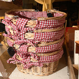 Swing Handle Basket with Red/White Fabric 13705