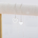 Thread Throw Mismatched Heart Earrings in Silver 11220