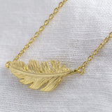 Gold Feather Necklace 11224