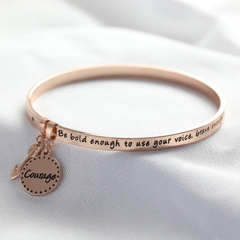 'Bold & Brave' Meaningful Word Bangle 12736