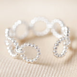 Beaded Chain Adjustable Ring in Silver 12914