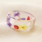 Dried Flower Resin Ring Bright M/L 12911