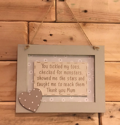 Personalised Wooden Frame Sign - You Tickled my Toes 8701