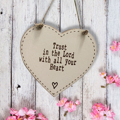 Thick Heart Plaque 10cm - Trust in the Lord 9810