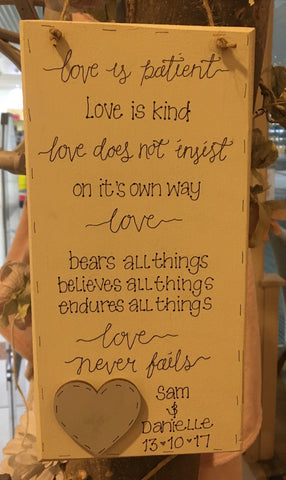 Long Picture Plaque - Love is Patient 7534