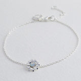 Crystal Daisy Charm Bracelet in Silver 12738