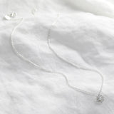 Silver Plated Brass Daisy Necklace In White Opalite Crystal 12752