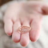 Crystal Leaves Ring in Rose Gold S/M 12915