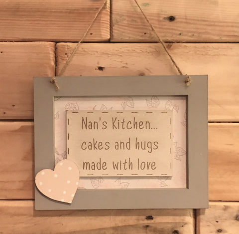 Personalised Wooden Frame Sign -Nan's Kitchen 8697