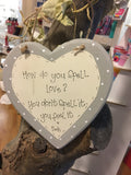 6" Heart Plaque with Border - How Do You Spell Love 5763