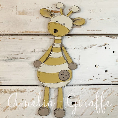 Personalised Animal Range - Amelia Giraffe Lg Plaque 9679