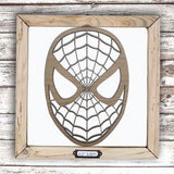 Handmade Lg Framed Superhero Sign - Spiderman 9987