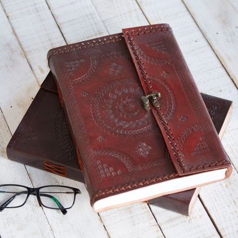 Paper High A4 Clasp Stitch Embossed Leather Journal 9632