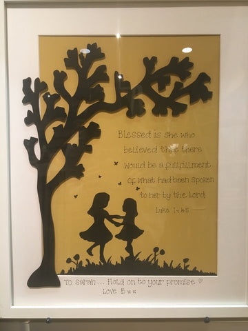 Silhouette with Tree in Md Frame - Children Dancing 5518
