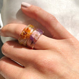 Dried Flower Resin Ring Natural M/L 12912