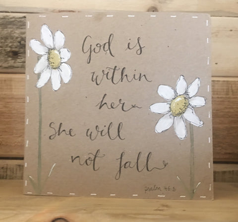 Handmade Tall Daisies Card - God is Within Her 9902