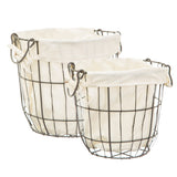 Set of 2 Round Wire Storage Baskets 10389