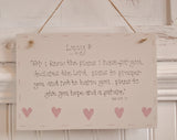 XLg Sq Plaque with Sm Hearts - For I Know the Plans 7757