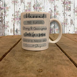 Highlights 10oz Personalised Mug - Scripture Wording Grey/Blue 10786