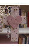 Personalised Wooden Cross - Pink 8502