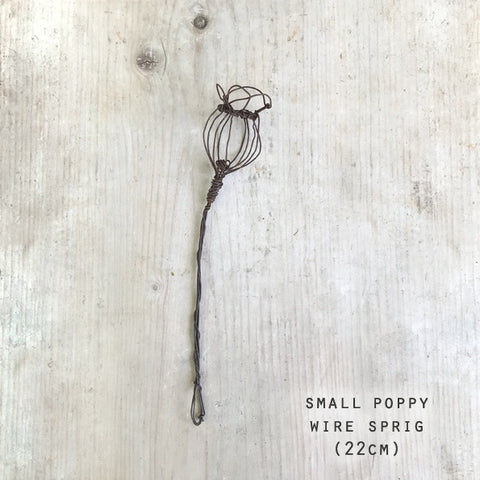 Wire Sprig - Small Poppy Head 10364