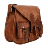 Paper High Brown Leather Satchel Saddle Bag 8250