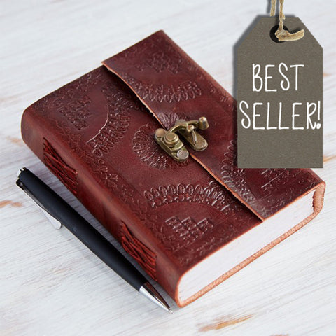Paper High Clasp Embossed Leather Notebook MD 7521