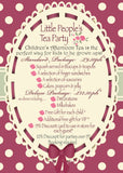 Little Persons Afternoon Tea Party Package - Standard TILL VERSION
