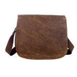 Paper High Curved Dark Brown Buffalo Leather Bag 9634