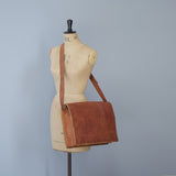 Paper High Brown Leather Courier / Messanger Bag Lg 12093