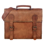 Paper High  Old School Brown Leather Satchel LG 8682