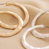 Organic Hammered Hoop Earrings in Gold 13758