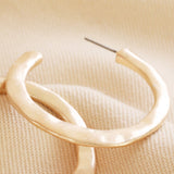 Organic Hammered Hoop Earrings in Gold 13758