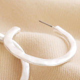 Organic Hammered Hoop Earrings in Silver 13754