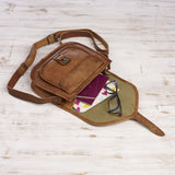 Paper High Curved Brown Leather Bag Saddle Bag 7520