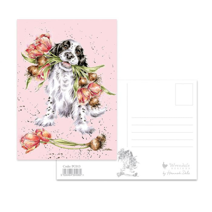Postcard - Blooming with Love / Dog 12599