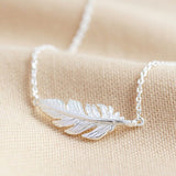 Silver Feather Necklace 12749
