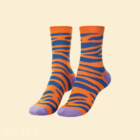 Powder Ankle Sock - Tiger Stripe in Tangerine 13714